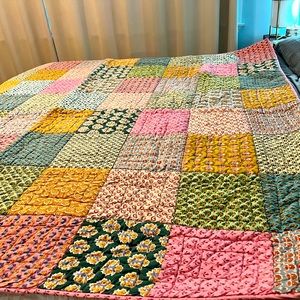 Land of Nod patchwork comforter twin bed